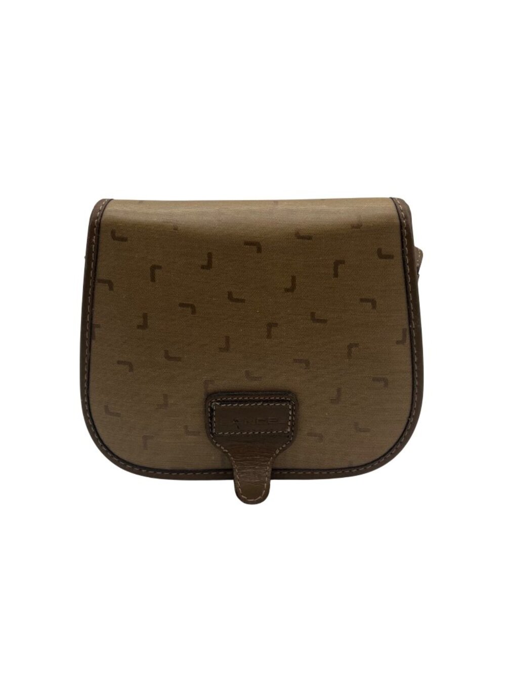 Lancel Brown Vintage canvas Crossbody Bag